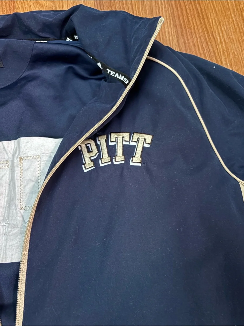 adidas Navy and Cream Pitt Full-Zip Windbreaker Jacket